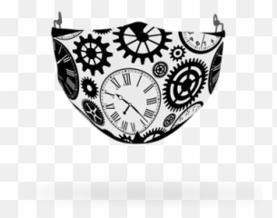 Past Pattern Face Covering - Decorative Emoji,Time Clock Emoji