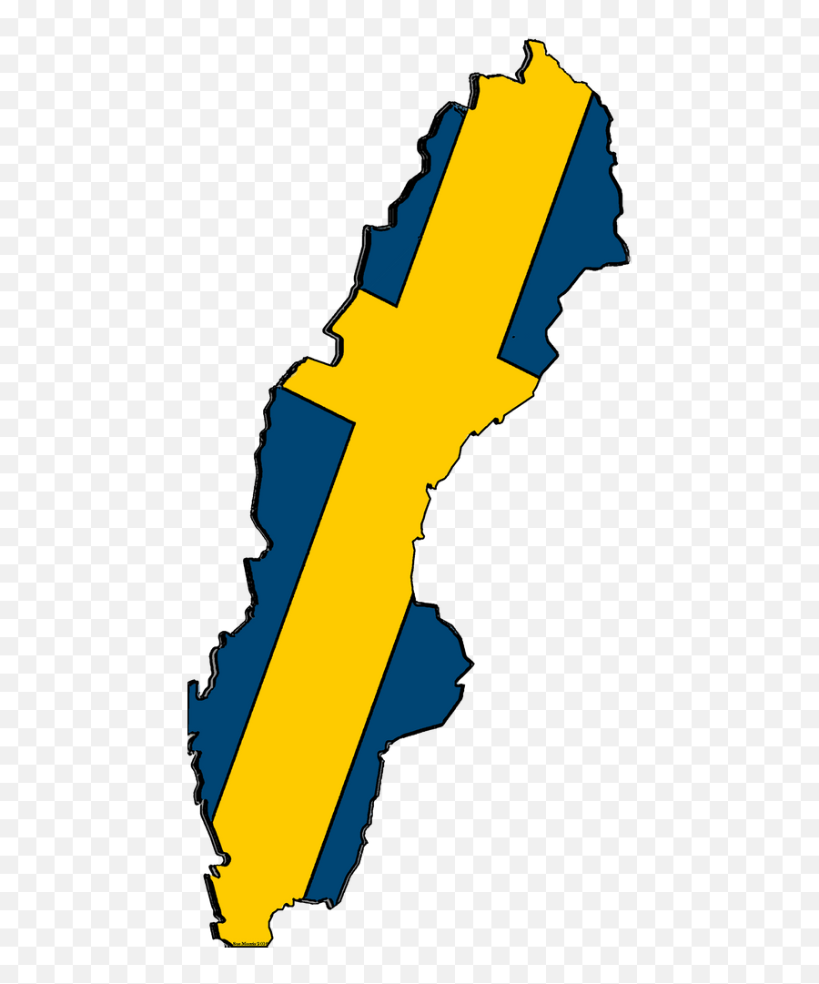 Sweden Map With Swedish Flag Sticker By Havocgirl - White Sweden Silhouette Png Emoji,X3 Emoji Meaning