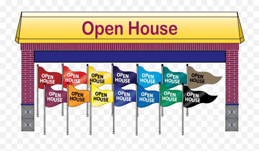 Open House Pennant Flags - Horizontal Emoji,Emojis For Eal Estate