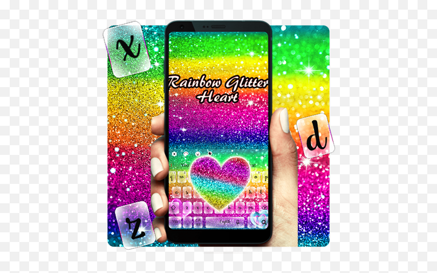 Rainbow Glitter Keyboard For Android - Download Cafe Bazaar Smartphone Emoji,Rainblow Sparkle Heart Emojis