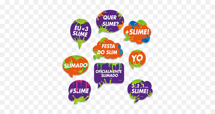 Nickalive1 - Plaquinhas Festa Slime Emoji,Beincadeira Com Emotions