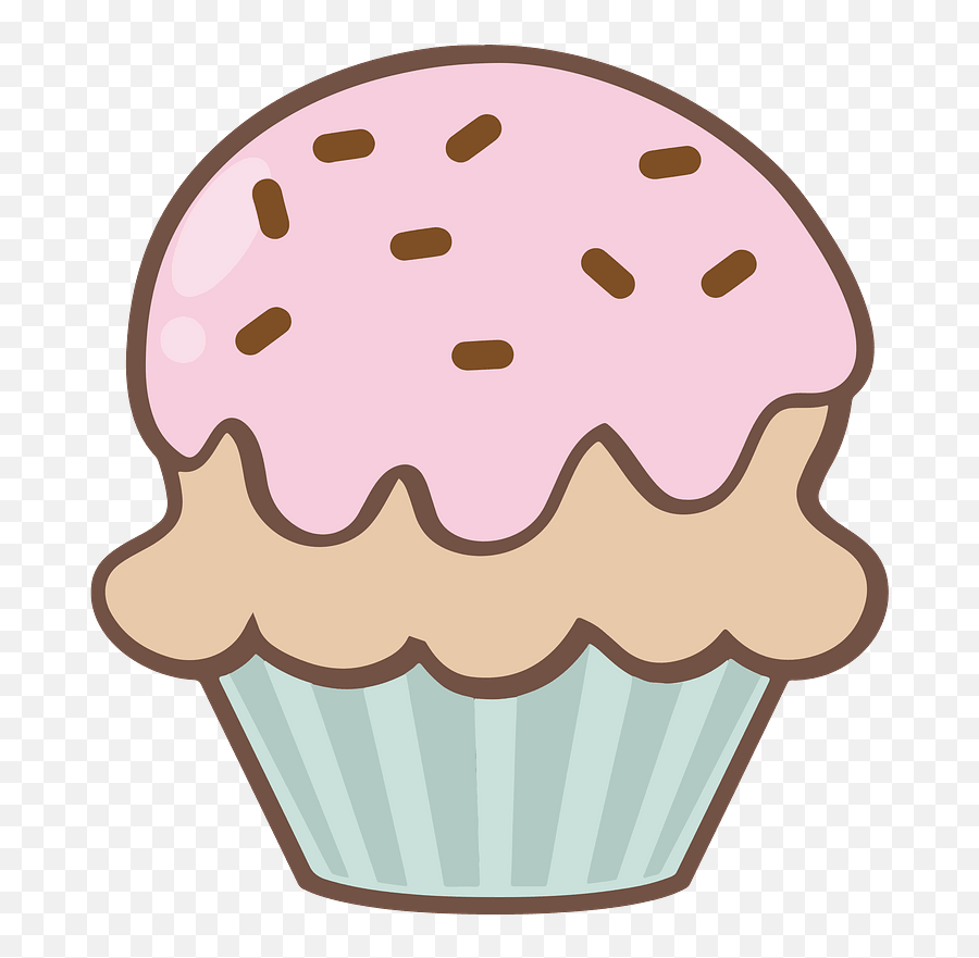 Cupcake With Pink Frosting And Sprinkles Clipart Free - Cute Dessert Clipart Png Emoji,Where To Buy Emoji Cupcakes