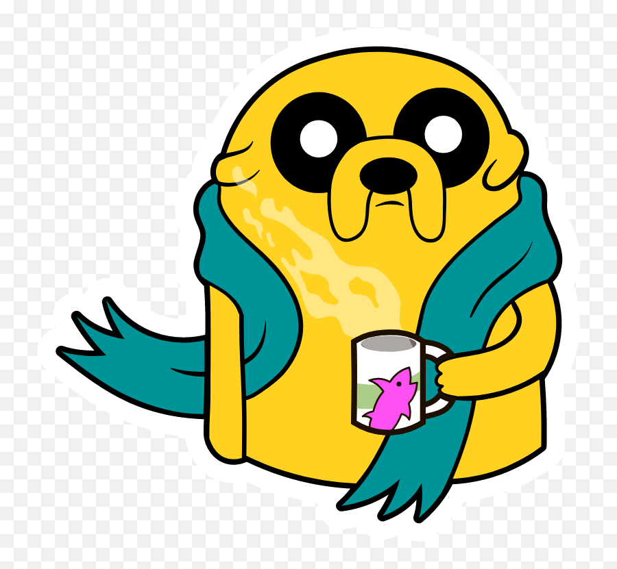 Pin On Adventure Time Stickers - Sticker Mania Adventure Time Jake Tea Emoji,Kawaii Tea Set Emoji