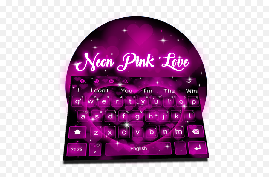 Neon Pink Sparkle Love Keyboard U2013 U201egoogle Playu201c Programos - Office Equipment Emoji,Emoji Smart Neon Keyboard