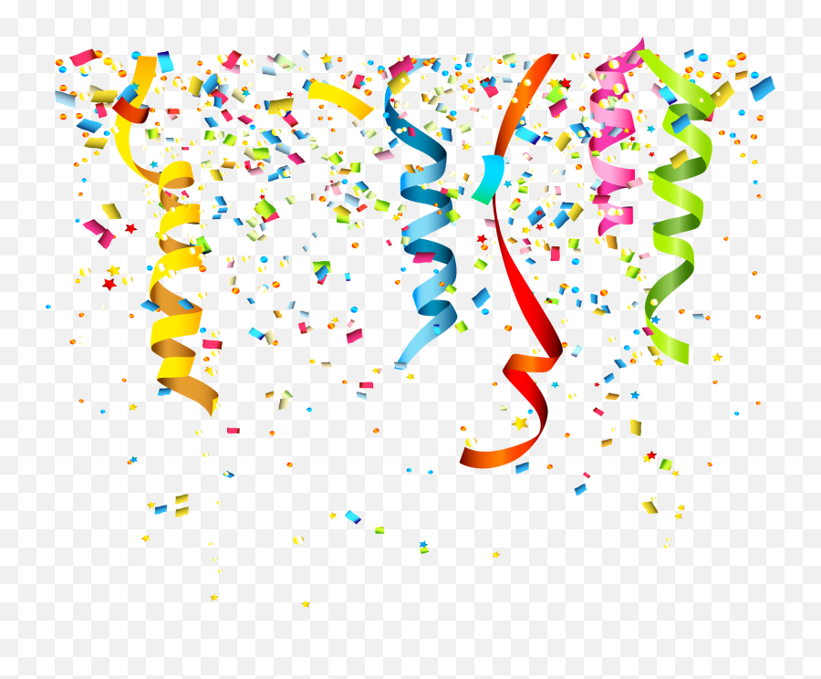 Party Confetti Birthday Clip Art - Confetti Streamers Vector Transparent Background Birthday Confetti Emoji,Birthday Keyboard Emojis