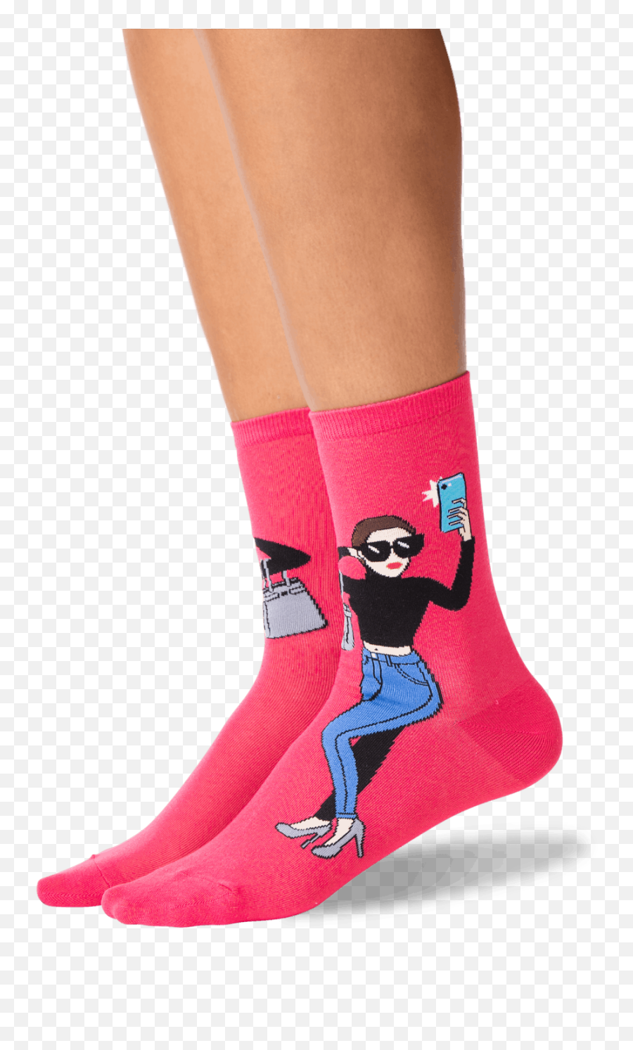 Womens Selfie Crew Socks - Fictional Character Emoji,Degas Emoji