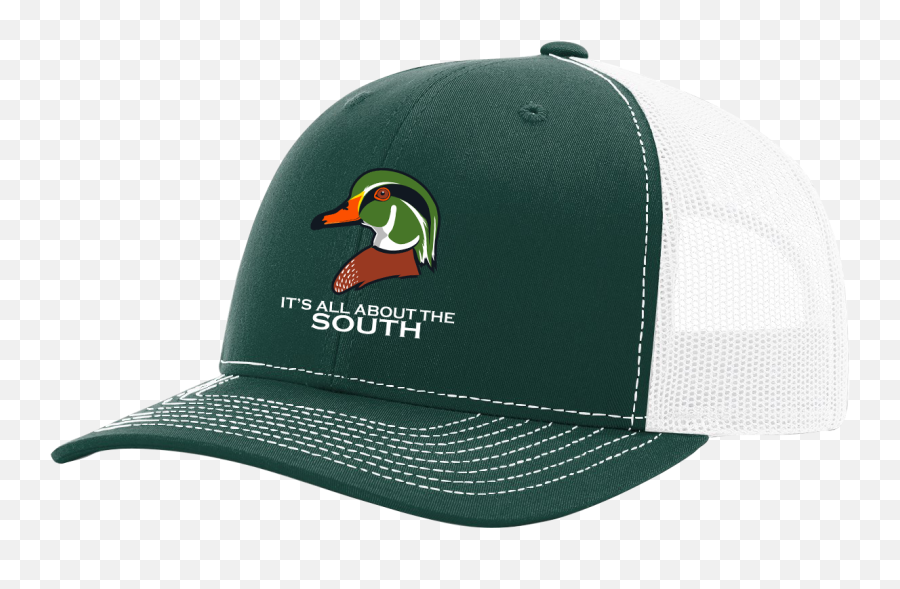 Itu0027s All About The South Wood Duck Mesh Back Trucker Hat - Forest Greenwhite Emoji,Doll Many Faces Emotions Flaps