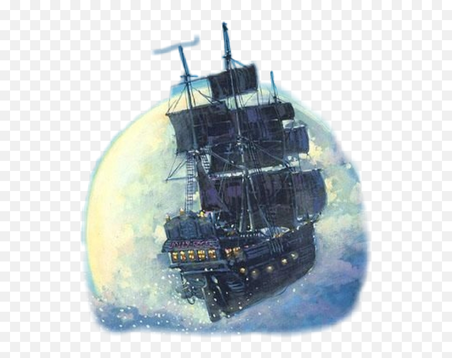 Jollyroger Moon Ship Ouat Peterpan - Barque Emoji,Ship Moon Emoji