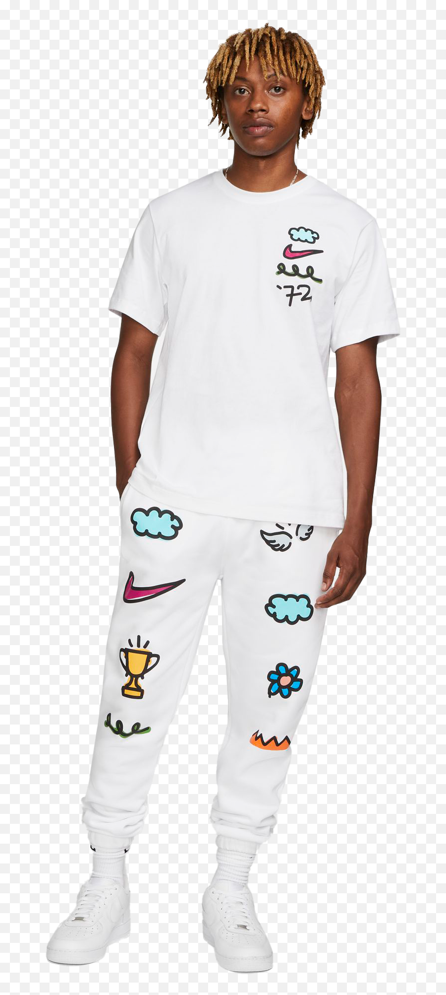 Nike Menu0027s Sportswear Gel Doodles Tee - White Hibbett City Emoji,All Over Both Sides Emoji T-shirt