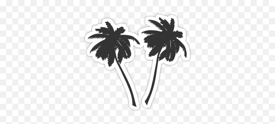 Palm Tree Black And White Silhouette - Palm Tree Vector Emoji,Palm Tree Emoticon