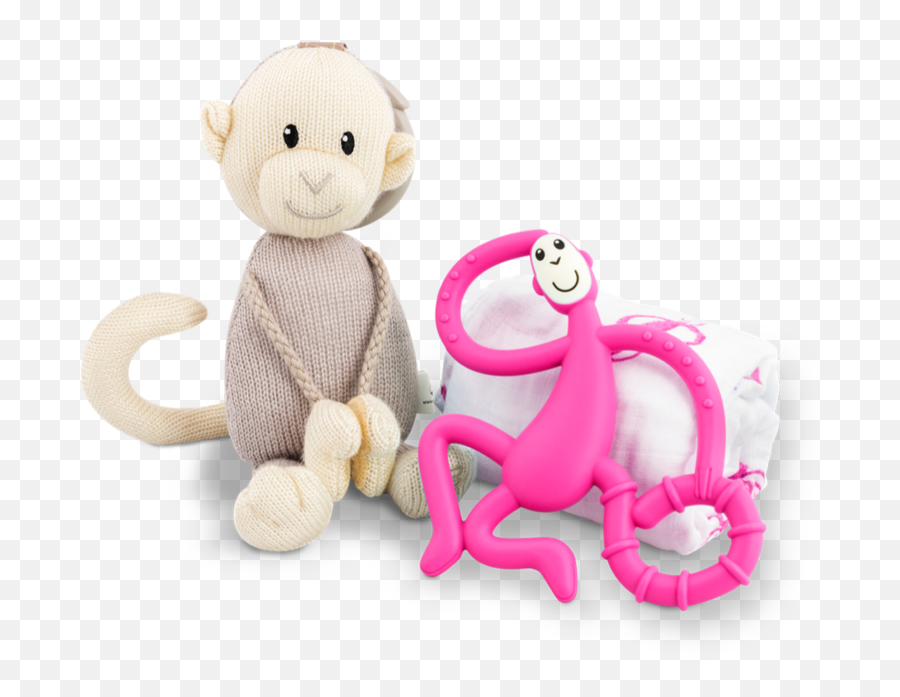 Pink Teething Gift Set - Matchstick Monkey Teething Gift Set Emoji,Dancing Monkey Emoticon