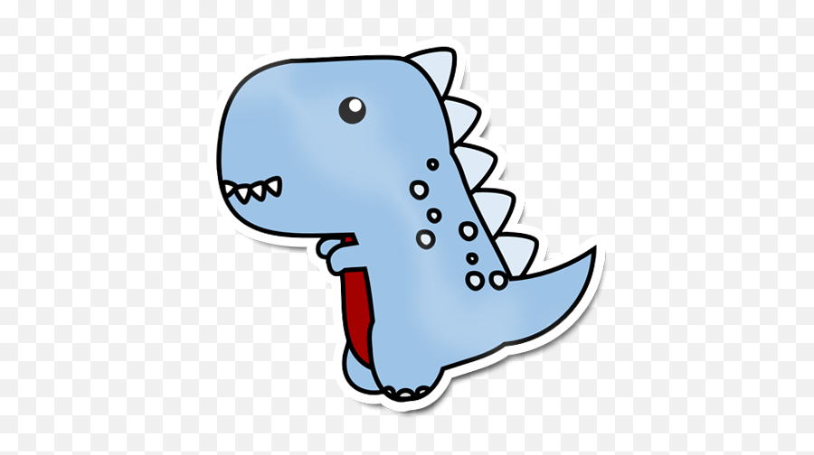 Dinosaur Blue T - Rex Sticker Dot Emoji,Dinosaur Emoticon