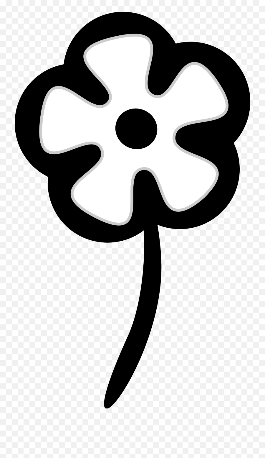 Free Black And White Free Clipart Download Free Clip Art - Flower Simple Vector Black And White Emoji,Balck Heart Emoji