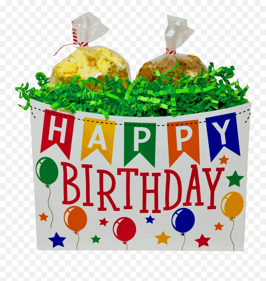 Happy Birthday Gift Box Snack My Popcorn Kitchen - Happy Birthday Gift Hd Pic Download Emoji,Happy Birthday Emoticon