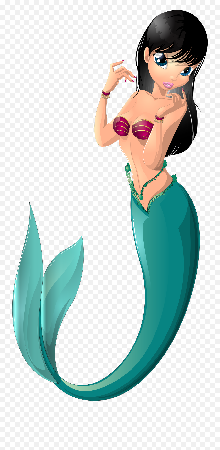Mermaid Silhouette Clipart - Imágenes De Sirenas En Caricatura Emoji,Mermaid Emoji
