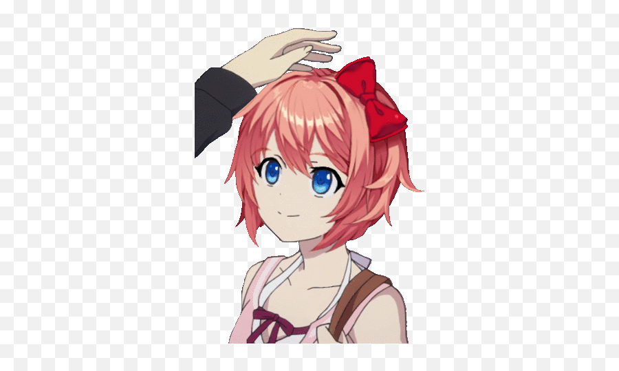 Sayori Headpat Ddlc - Ddlc Gif Emoji,Headpat Emoji