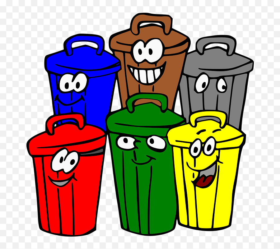 Trash Bins Smiley Face - Botes De Basura Con Cara Emoji,Trashcan Emojis