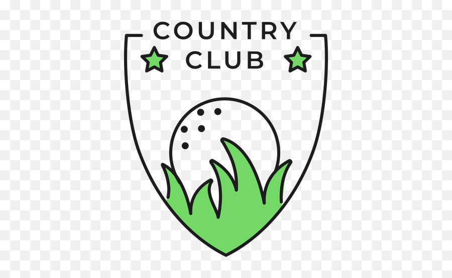 Country Club Ball Grass Star Colored Badge Sticker - Country Club Logo Transparent Emoji,Country Emoji Png