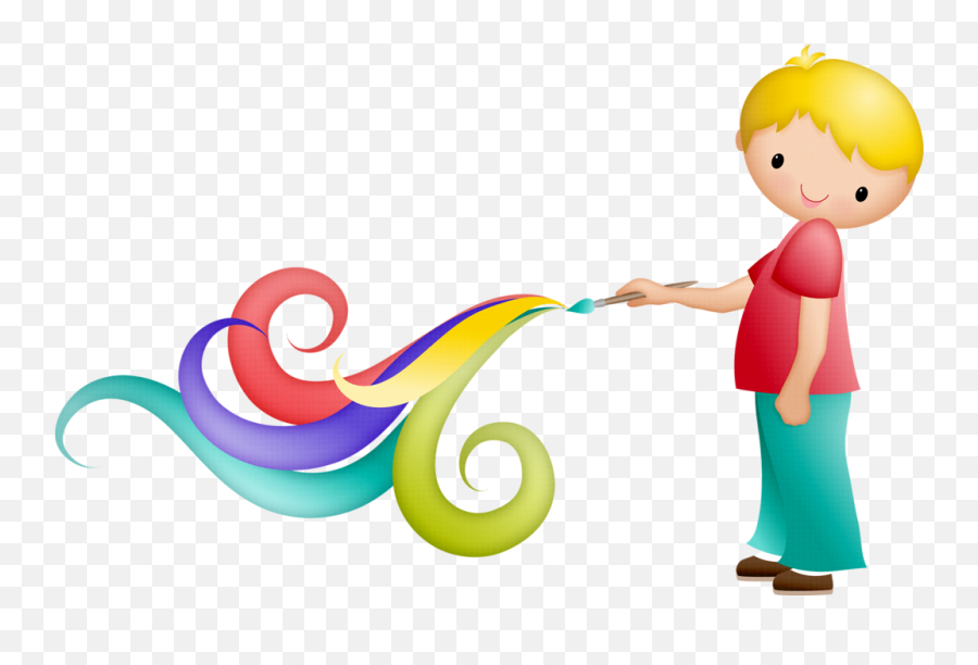 Pintando En Png Clipart - Animado Png Niños Pintando Emoji,Emojis Animados Ni?os