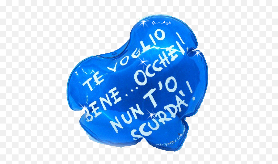 Cuore Blu Frase Napoletana - Frasi Ti Voglio Bene In Napoletano Emoji,Cuore Blu Emoticon