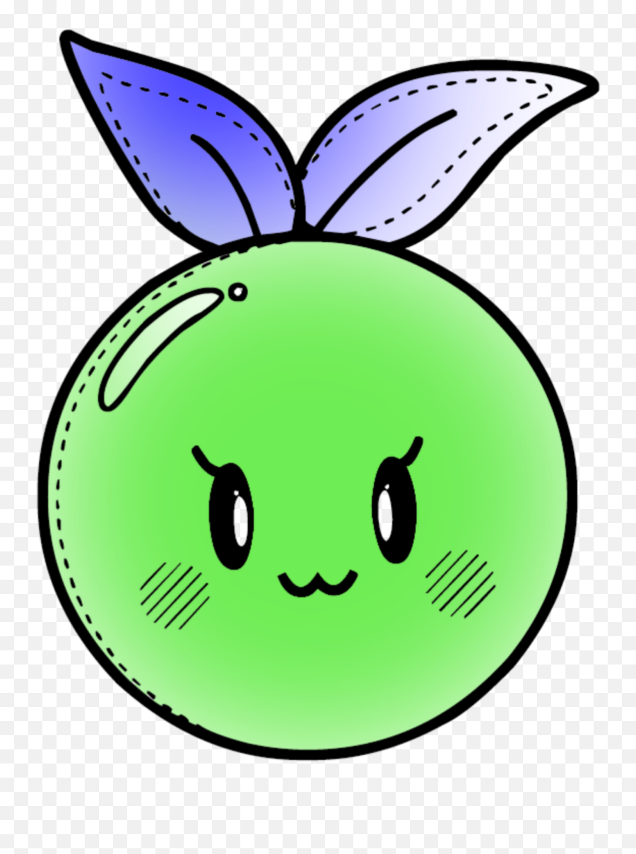 Kawaii Green Fruit Fruits Face Sticker By Kawaii - Kawaii Fruit Pattern Transparent Emoji,Emoticon Fruits