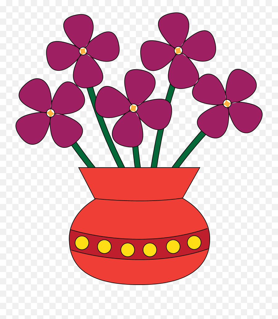 Vase Of Flowers Clipart - Flower Vase Clipart Png Emoji,Emoji Cliip On