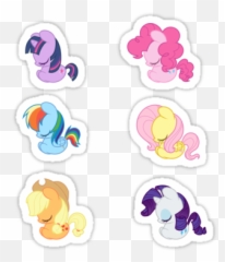 Sleepy Ponies - Mane 6 Set Stickers By Jimhiro Redbubble Emoji,Dan And Phil Emoji Cupcake