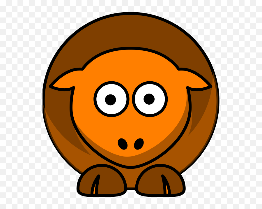 Sheep Brown Orange Two Toned Looking Straight Svg Vector Emoji,Strait Face Emoticon