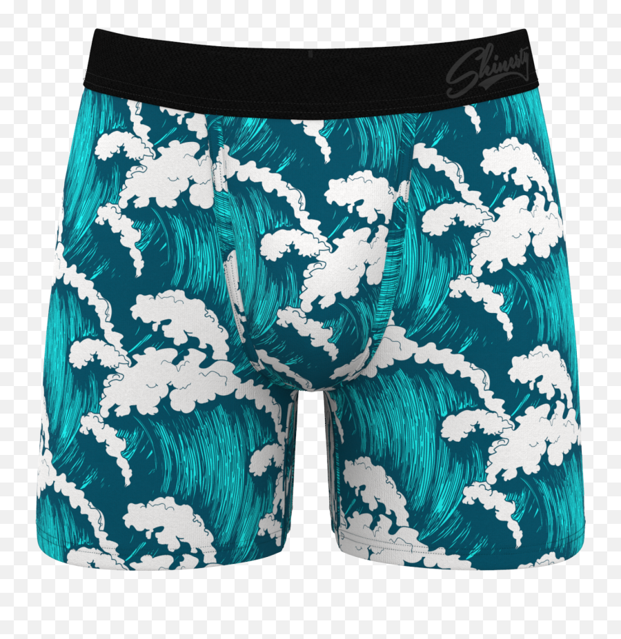 The Wetness Indicators Tsunami Ball Hammock Pouch Underwear - Bermuda Shorts Emoji,Tsunami Emoji