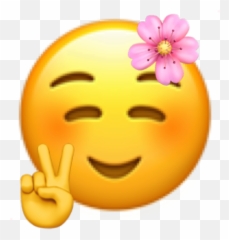 Emoji Vacation Beach Flower Peace Fyp - Happy,Vacation Emoji