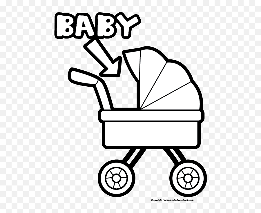 Baby Carriage Clipart Black And White - Folding Emoji,Stroller Emoji