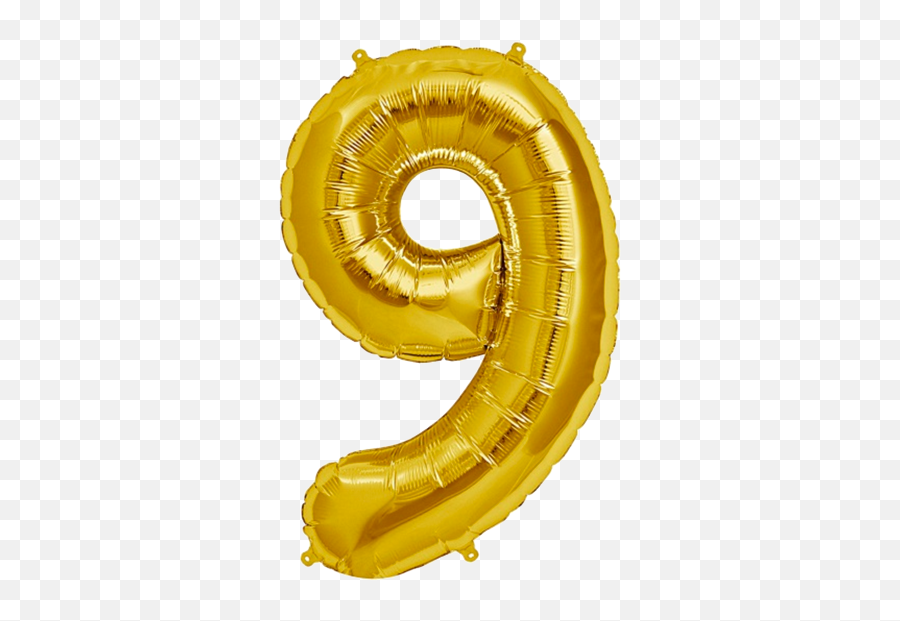 Number Nine 9 Jumbo Gold Foil Balloon - Number 9 Foil Balloon Emoji,Number 9 Emoji