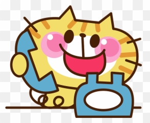 Yellow Cat Is Using The Telephone Clipart Free Download - Happy Emoji,Emoji Talking On Phone