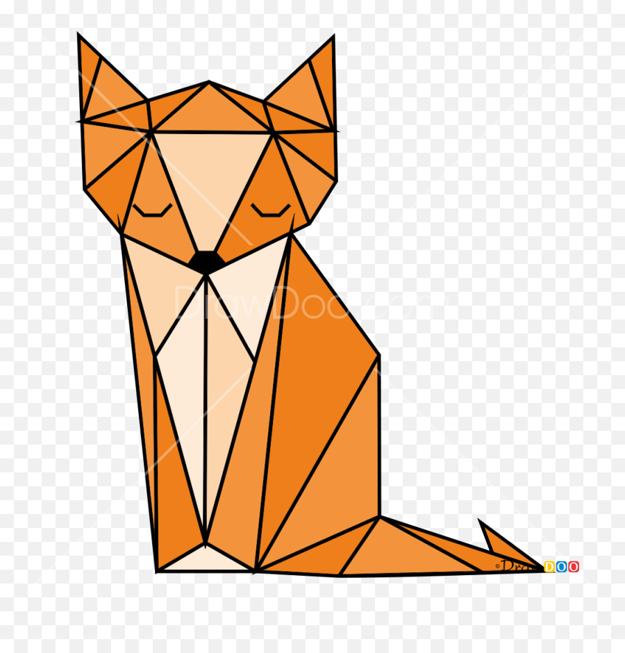 How To Draw Fox Geometric Animals - Drawing Simple Geometric Animals Emoji,Man Moon Fox Emoji