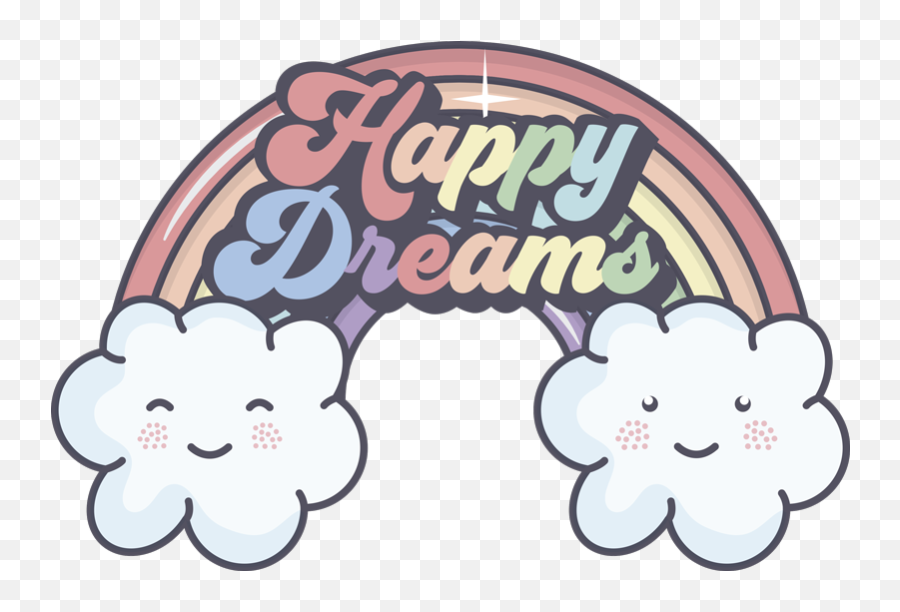 Happy Dreams Illustration Wall Art Decal - Big Emoji,100 Emoji Decal