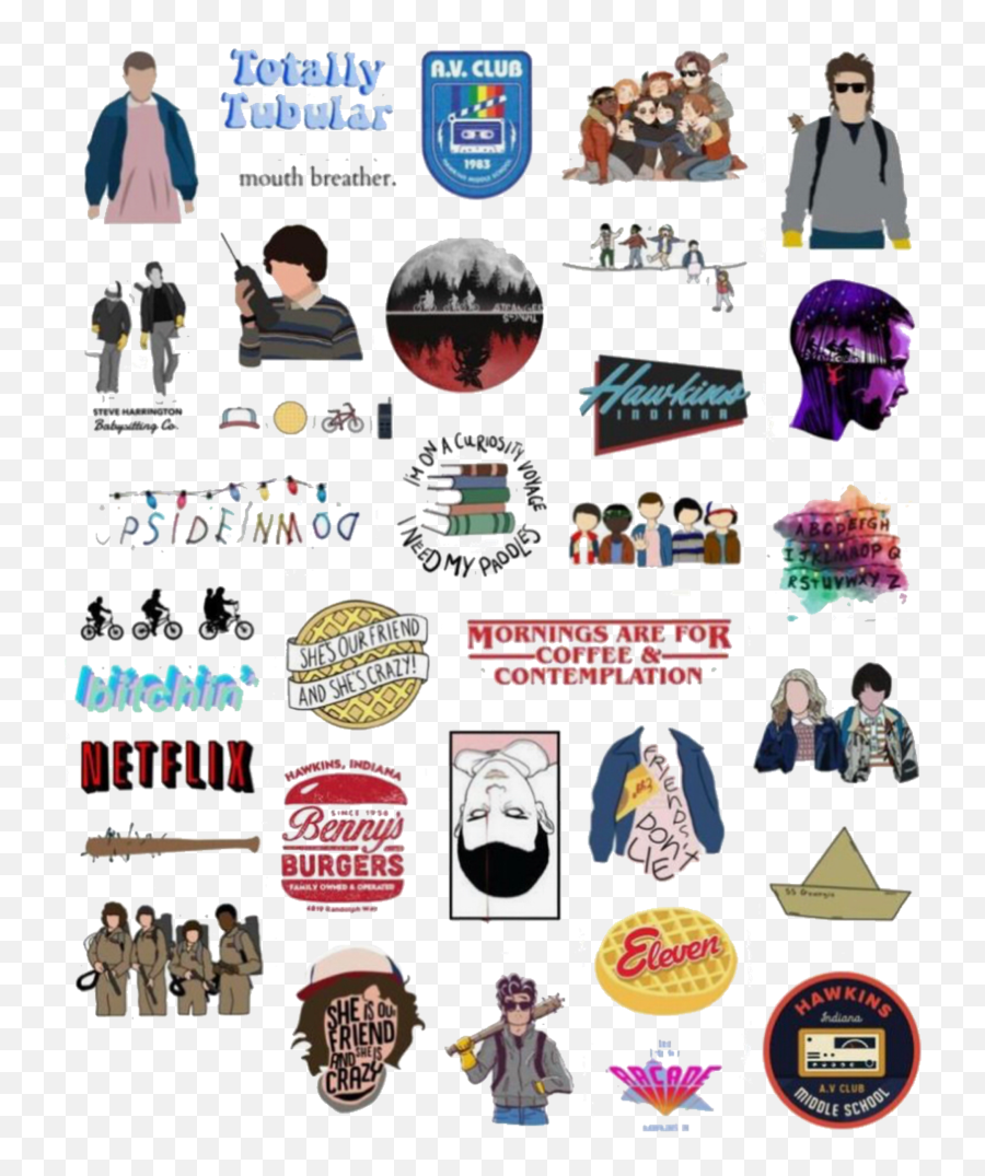 Stickerpack Sticker By U0027 - Cool Aesthetic Stranger Things Stickers Emoji,Contemplating Emoji