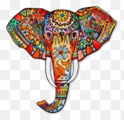 Color Digital Printed Vinyl Iron Ons - Elephant Colour In Canvas Emoji,Elepahnt Model Emotion