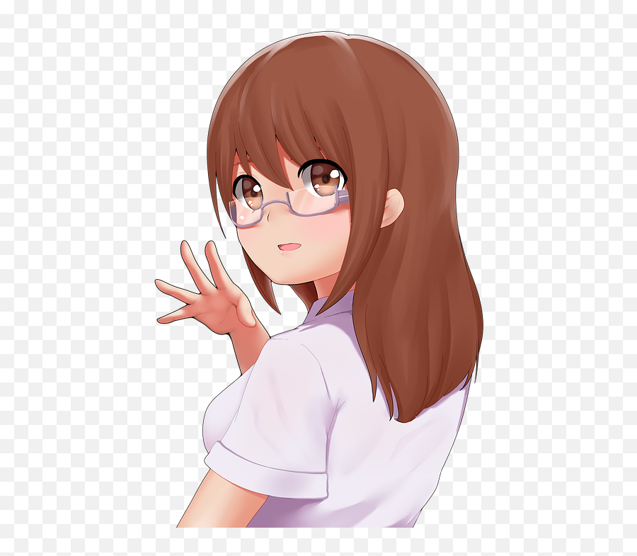 Glasses Manga Moe Greetings Anime - Transparent Anime Girl Png Emoji,Anime Emotions Shouting