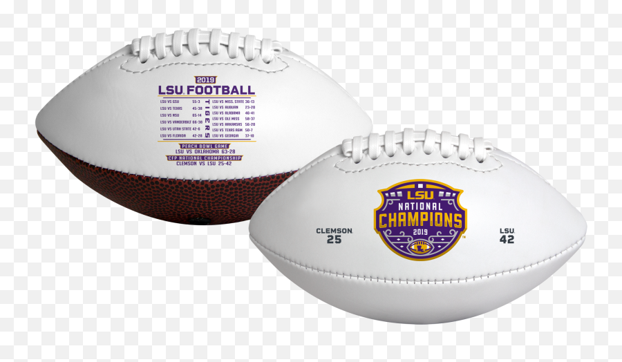 2019 College National Champions Lsu Tigers White Panel Football - College Football Playoff National Championship Emoji,Wisconsin Badger Emojis