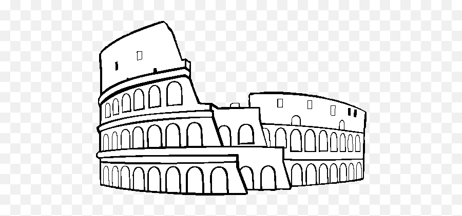 Roman Colosseum Coloring Page - Koloseum Drawing Emoji,Emoji Colosseo Facebook