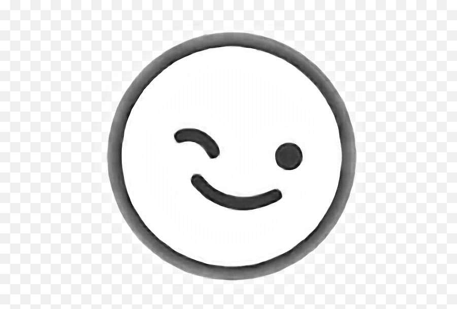 Wink Sticker By Manuking097 - Happy Emoji,Wink Emoticon Black And White