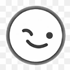 Wink Sticker By Manuking097 - Happy Emoji,Wink Emoticon Black And White
