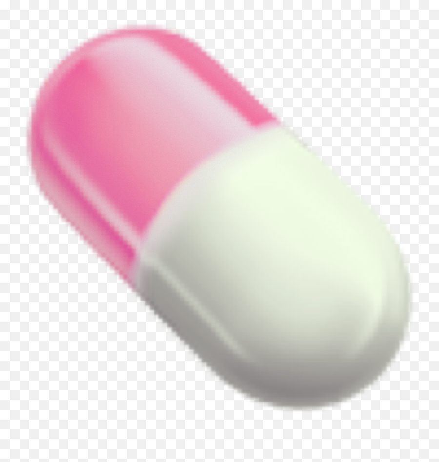 Download Pink And Whit Pill Emoji - Transparent Background Pill Emoji,Pink Emoji