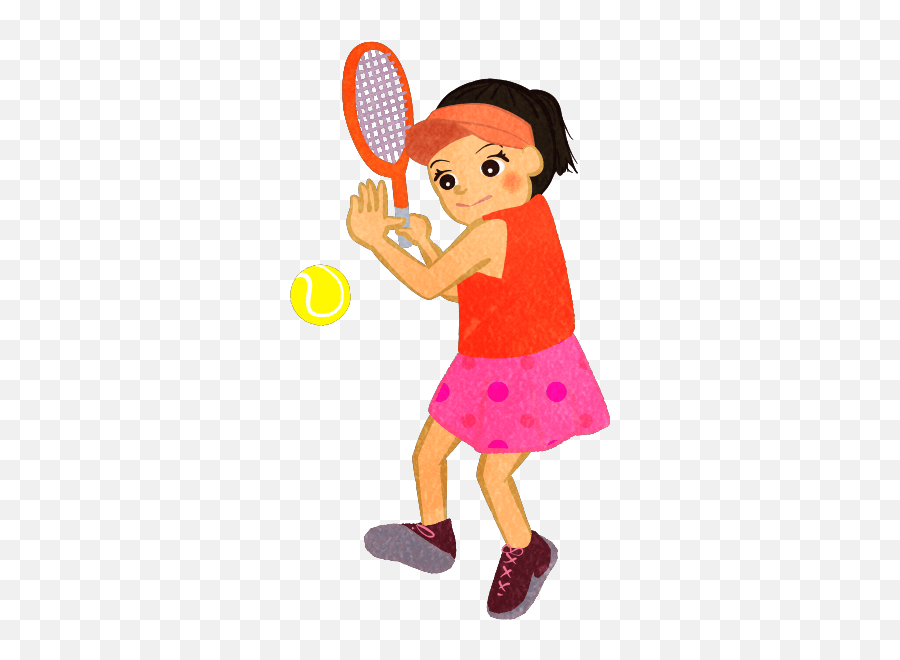 Girl Hitting Tennis Ball With Racket - Cute2u A Free Cute Emoji,Emoji 