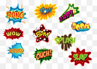 Superheroes Onomatopeyas Action Signs - Mariela Kits Emoji,Emojis De Tigres