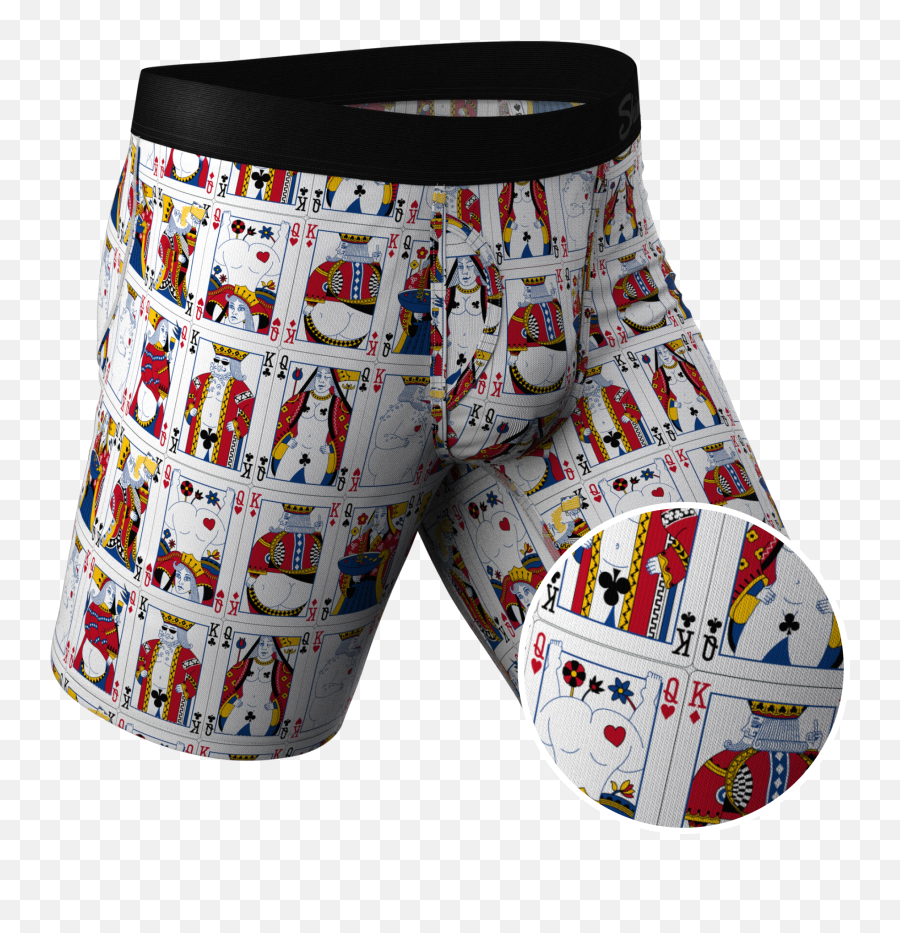 The Strip Poker Playing Cards Long Leg Ball Hammock Pouch Underwear With Fly Emoji,Mah Jongg Emoji