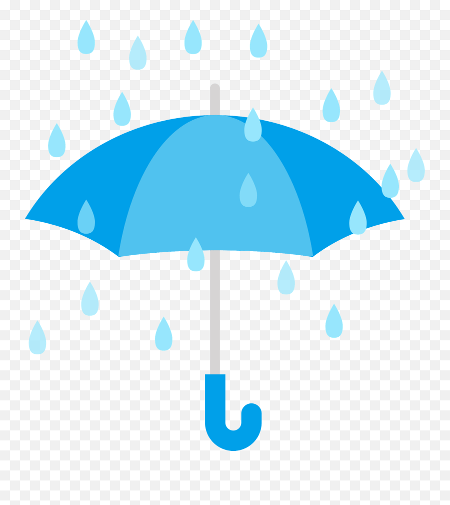 Open Blue Umbrella In The Rain Clipart Emoji,10 Umbrella Rain Emoji