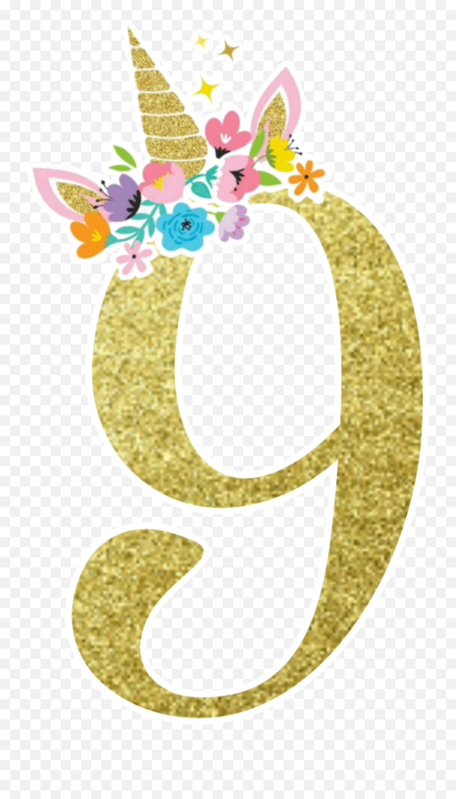 Nine 9 Number9 Number Numero Glitter Sticker By Monii - Numero 3 De Unicornio Emoji,Number 9 Emoji