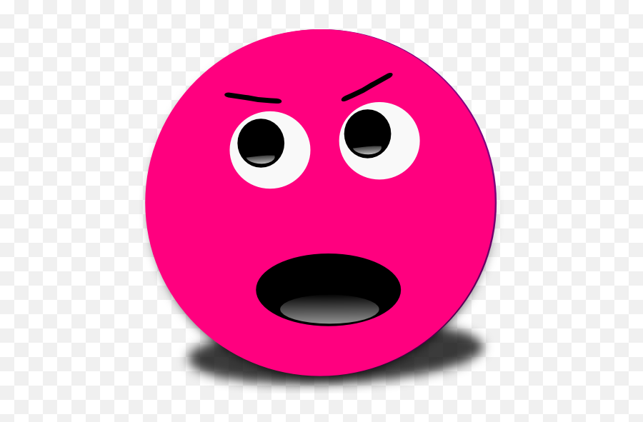 Mad Smiley Pink Emoticon Clipart - Dot Emoji,Oo Emoticons