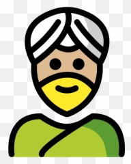 Man Wearing Turban Emoji Clipart Free Download Transparent - Turban,Moustache Emoji